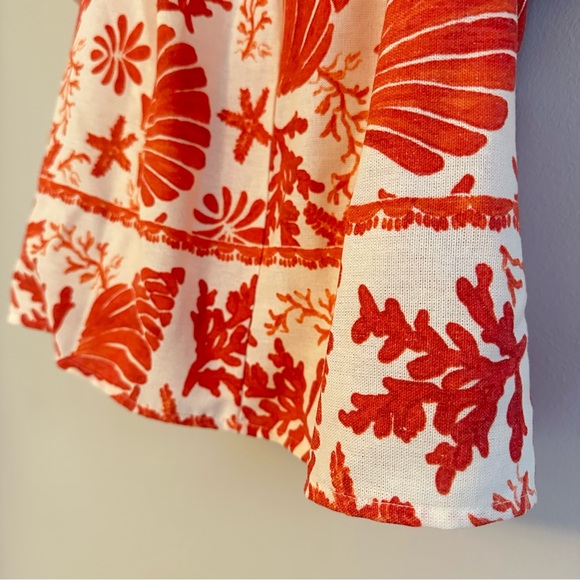 NWT, CeCe, Orange and White Blouse, Puffed Sleeves, Women's Size Medium - Picture 11 of 11